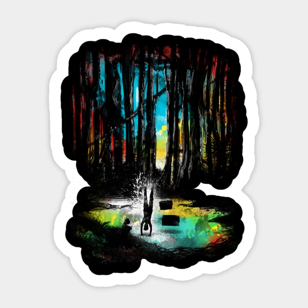 sunset on dagobah Sticker by kharmazero